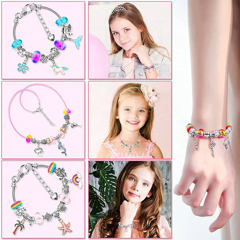 Kids Bracelet Craft Kit 82-Piece BPA-Free Adjustable Fit