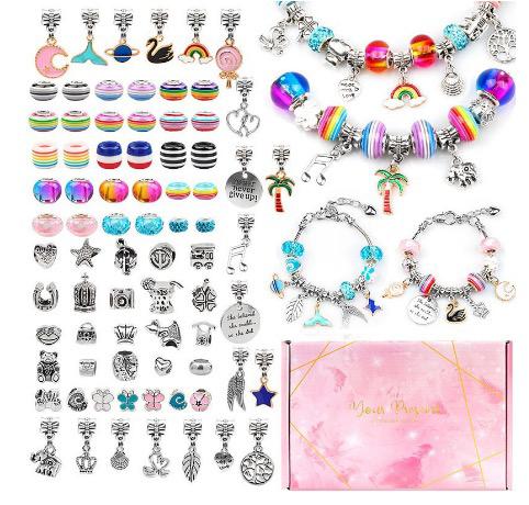 Kids Bracelet Craft Kit 82-Piece BPA-Free Adjustable Fit