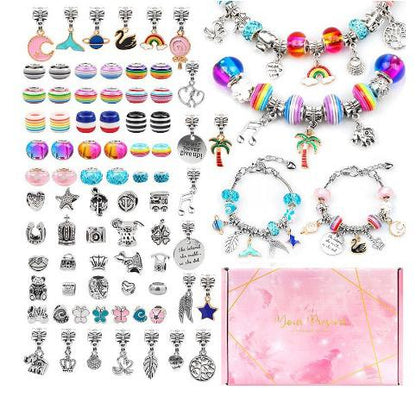 Kids Bracelet Craft Kit 82-Piece BPA-Free Adjustable Fit