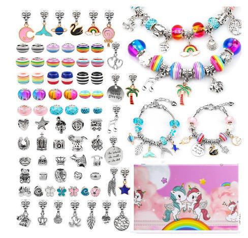 Kids Bracelet Craft Kit 82-Piece BPA-Free Adjustable Fit