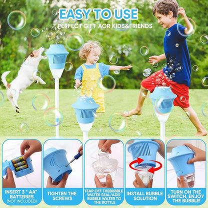 Kids Bubble Machine Adjustable Stand USB & Battery