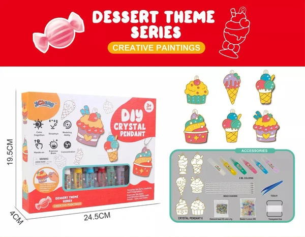 Kids Crystal Craft Kit Non-Toxic Crystals & Non-Baking Glue