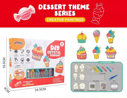 Kids Crystal Craft Kit Non-Toxic Crystals & Non-Baking Glue