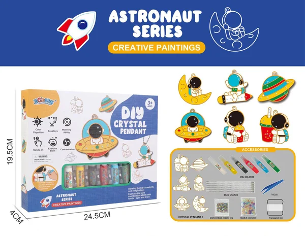 Kids Crystal Craft Kit Non-Toxic Crystals & Non-Baking Glue