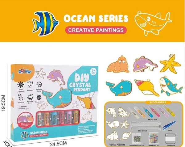 Kids Crystal Craft Kit Non-Toxic Crystals & Non-Baking Glue
