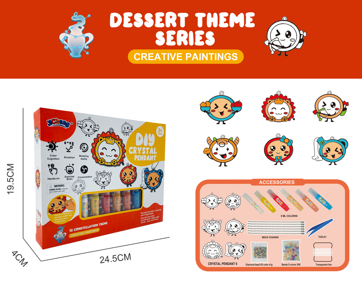 Kids Crystal Craft Kit Non-Toxic Crystals & Non-Baking Glue