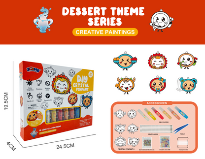 Kids Crystal Craft Kit Non-Toxic Crystals & Non-Baking Glue