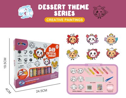 Kids Crystal Craft Kit Non-Toxic Crystals & Non-Baking Glue