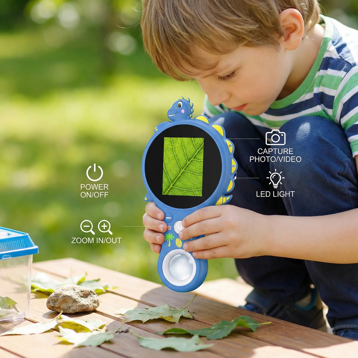 Kids Digital Microscope Built-In Screen Photo & Video Capture