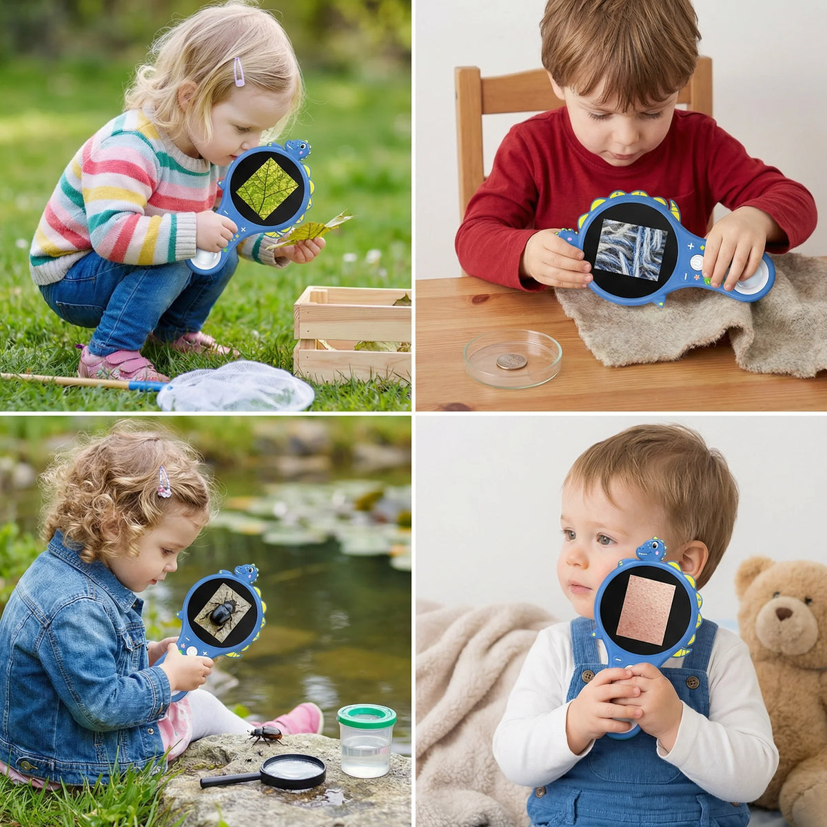 Kids Digital Microscope Built-In Screen Photo & Video Capture