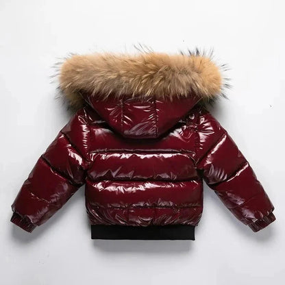 Kids Down Parka Water-Resistant Real Fur-Trim Hood