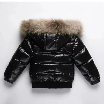 Kids Down Parka Water-Resistant Real Fur-Trim Hood