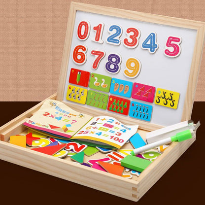 Kids Drawing Board Magnetic Whiteboard & Chalkboard Beech Frame