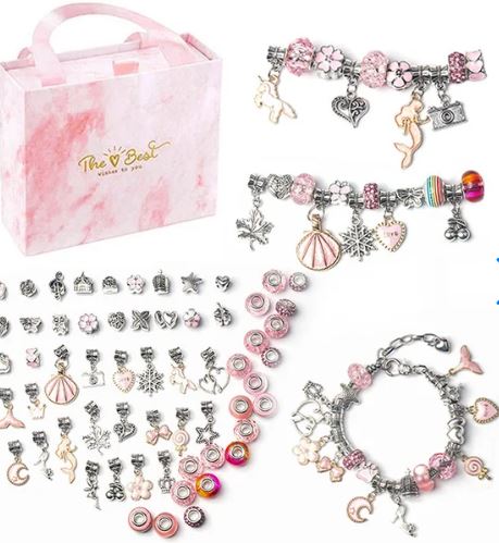 Kids Jewelry Kit Over 100 Beads & Hypoallergenic Charms