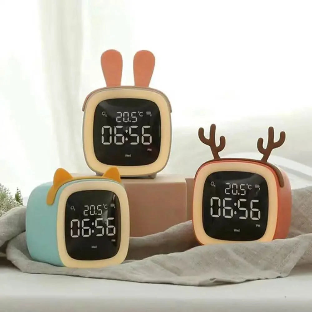 Kids Night Light Alarm Clock Stepless Dimmable LED