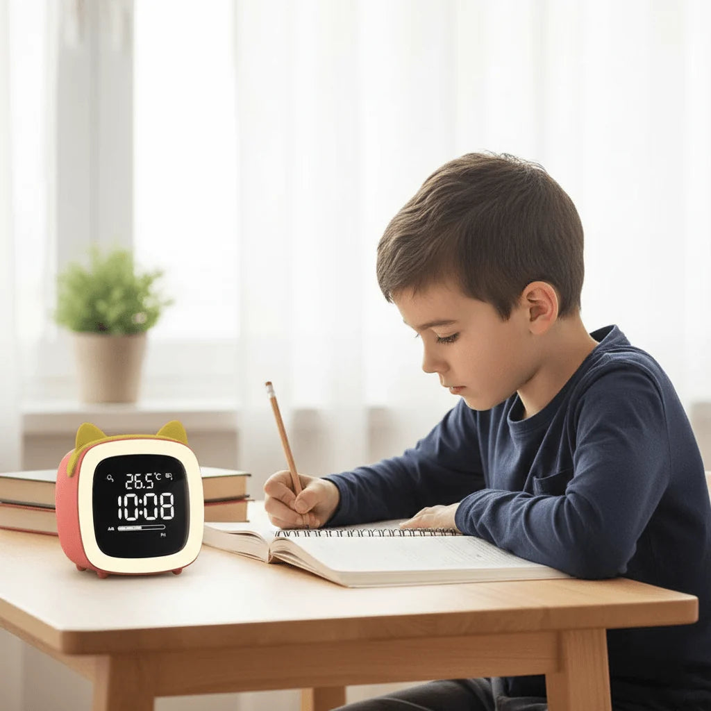 Kids Night Light Alarm Clock Stepless Dimmable LED