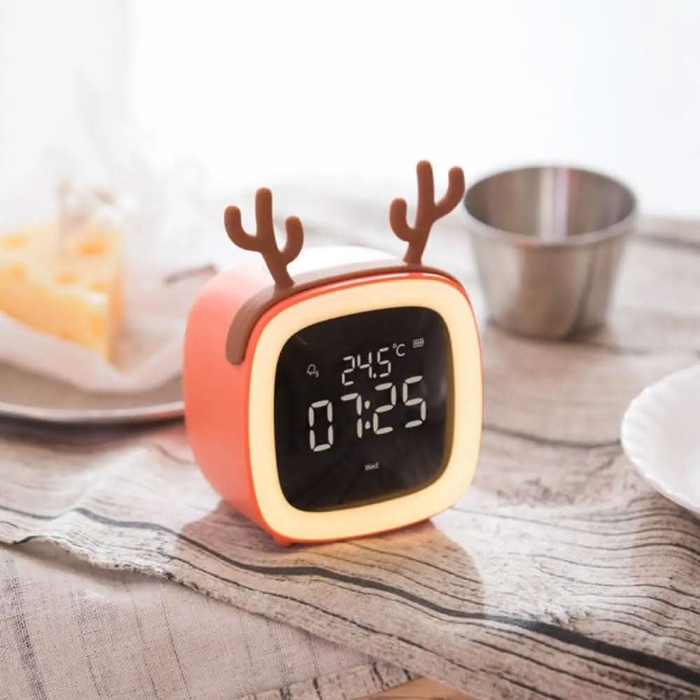 Kids Night Light Alarm Clock Stepless Dimmable LED