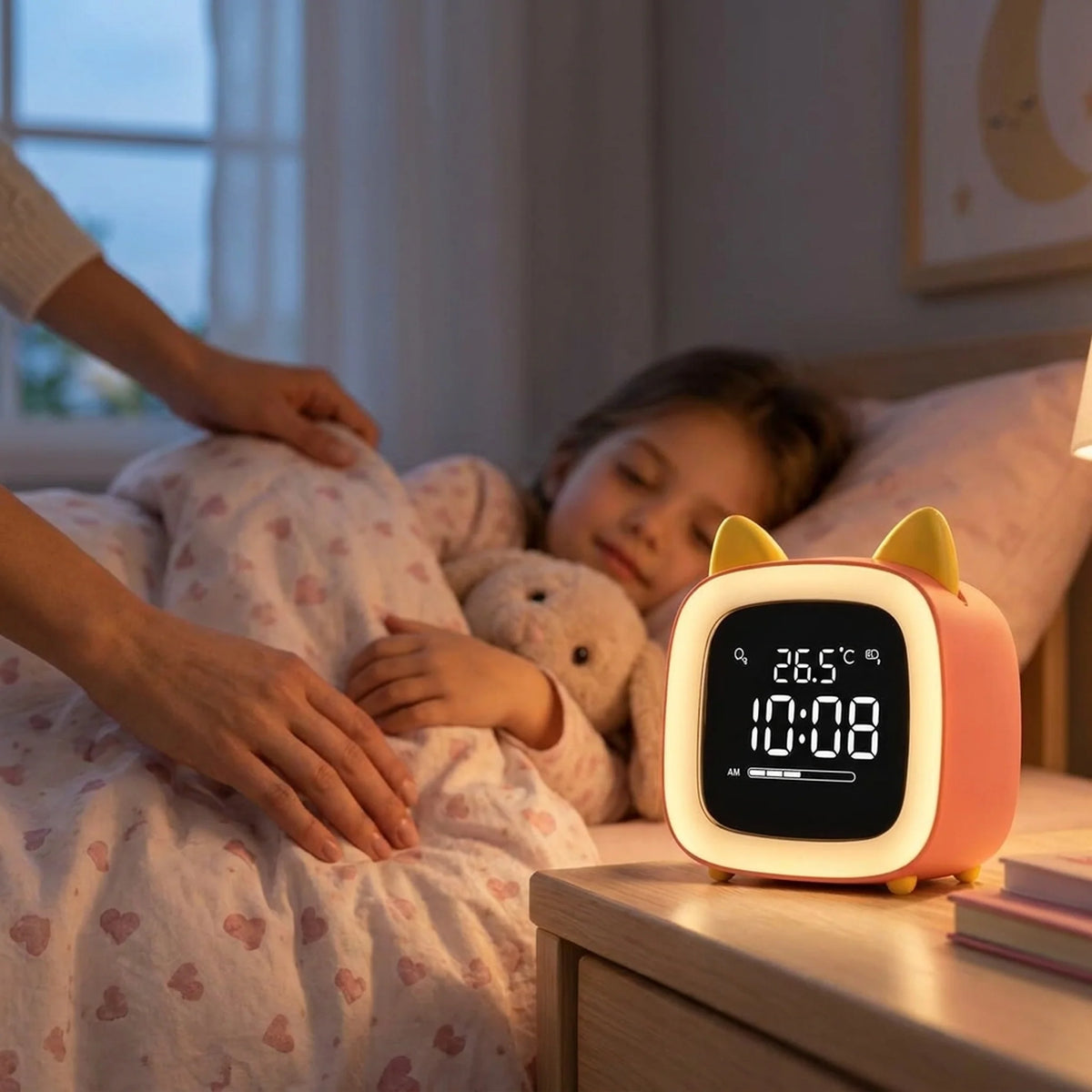 Kids Night Light Alarm Clock Stepless Dimmable LED