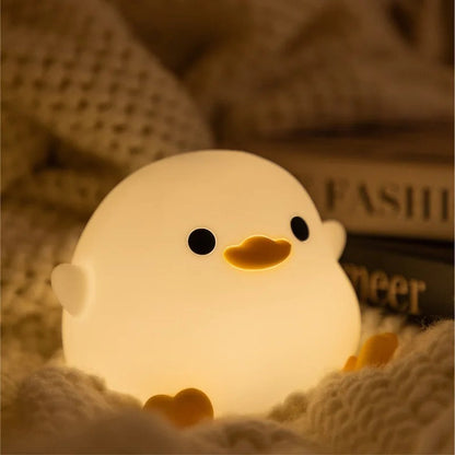 Kids Night Light Silicone Duck Warm LED USB Powered
