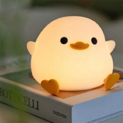 Kids Night Light Silicone Duck Warm LED USB Powered