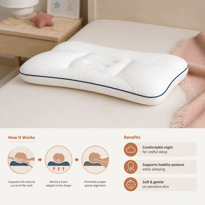 Kids Pillow Memory Foam Ergonomic Neck Support