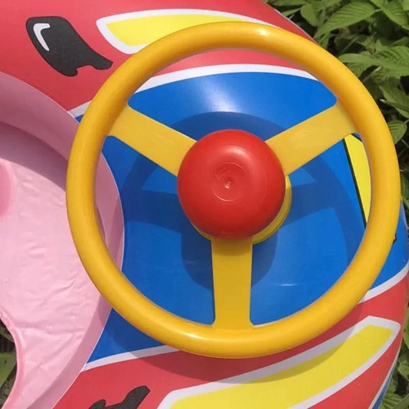 Kids Pool Float Steering Wheel Design Lightweight Inflatable