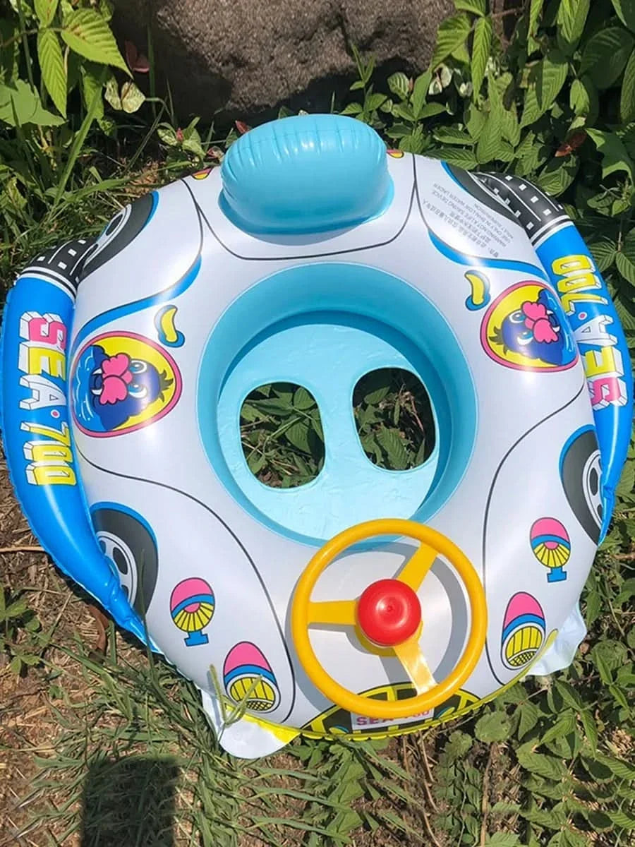Kids Pool Float Steering Wheel Design Lightweight Inflatable