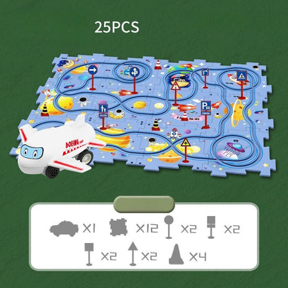 Kids Road Puzzle Playset Interactive Toy Car & Signs