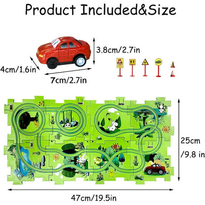 Kids Road Puzzle Playset Interactive Toy Car & Signs