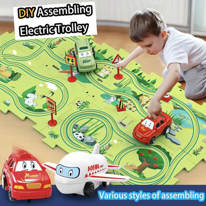 Kids Road Puzzle Playset Interactive Toy Car & Signs