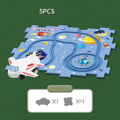 Kids Road Puzzle Playset Interactive Toy Car & Signs