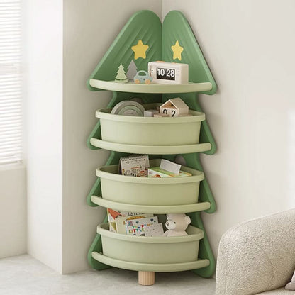Kids Shelf Four-Tier Christmas Tree Open Shelves