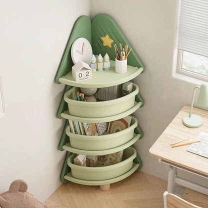 Kids Shelf Four-Tier Christmas Tree Open Shelves