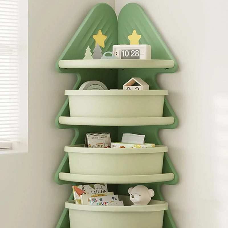 Kids Shelf Four-Tier Christmas Tree Open Shelves
