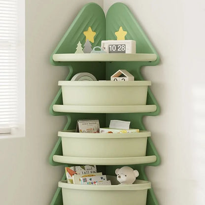 Kids Shelf Four-Tier Christmas Tree Open Shelves