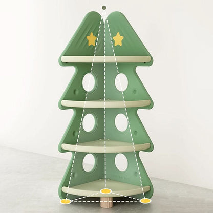 Kids Shelf Four-Tier Christmas Tree Open Shelves