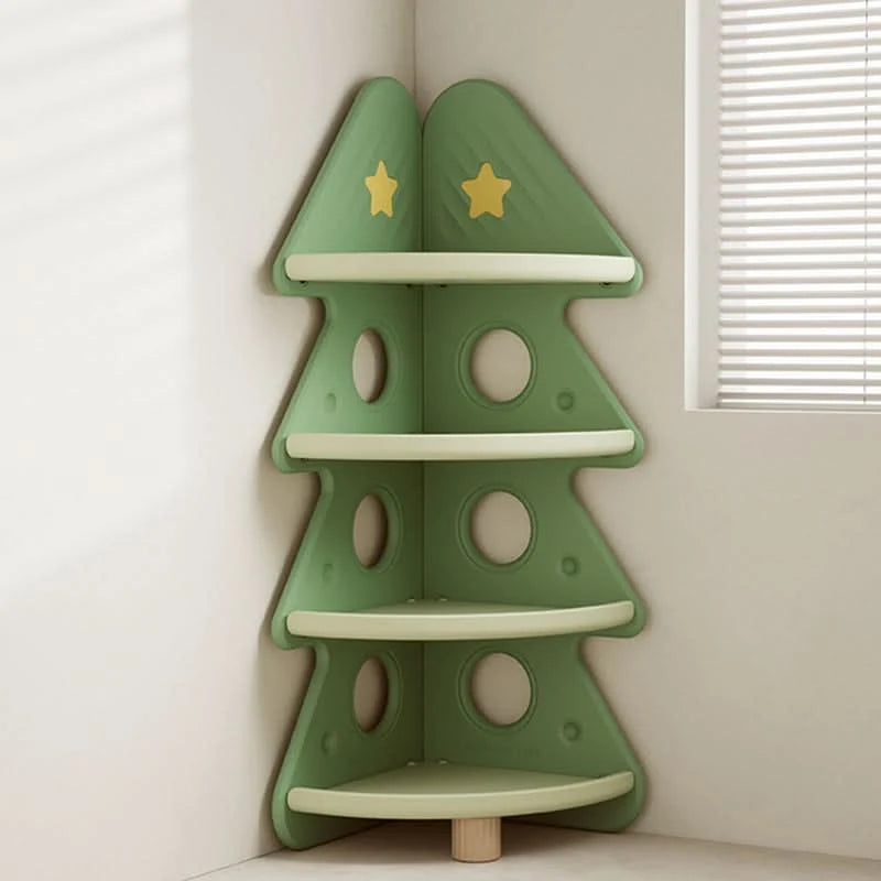 Kids Shelf Four-Tier Christmas Tree Open Shelves