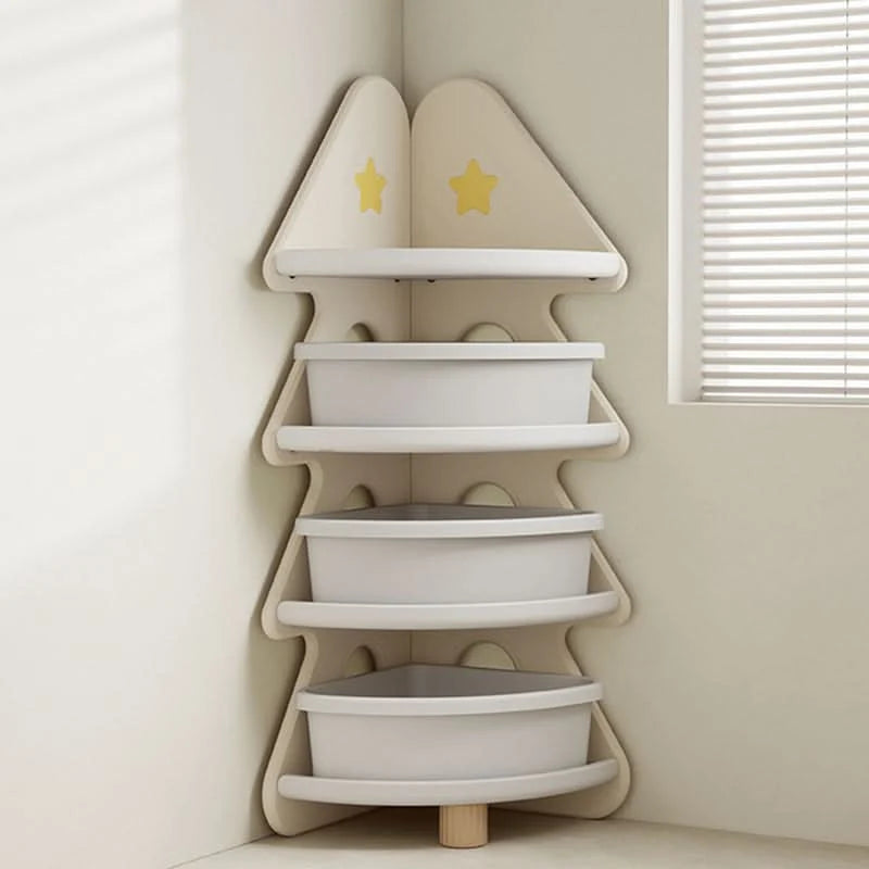 Kids Shelf Four-Tier Christmas Tree Open Shelves