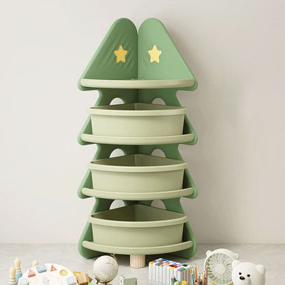 Kids Shelf Four-Tier Christmas Tree Open Shelves