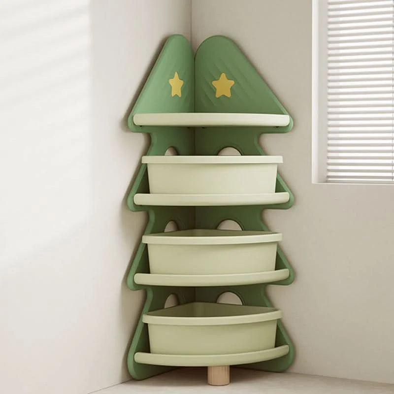 Kids Shelf Four-Tier Christmas Tree Open Shelves