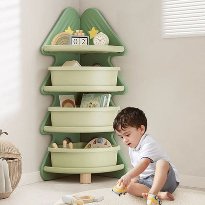 Kids Shelf Four-Tier Christmas Tree Open Shelves