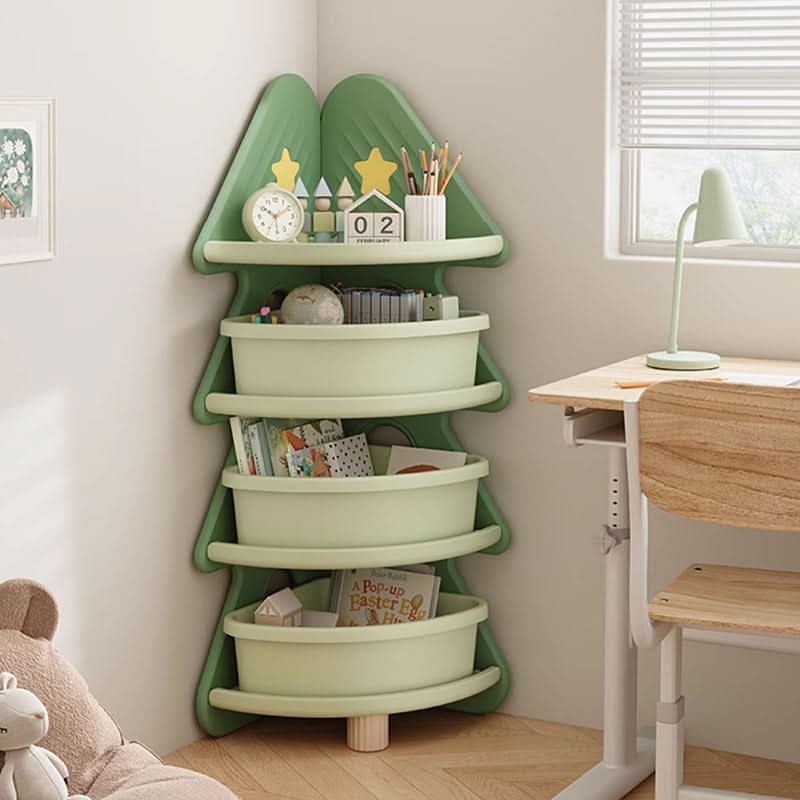 Kids Shelf Four-Tier Christmas Tree Open Shelves