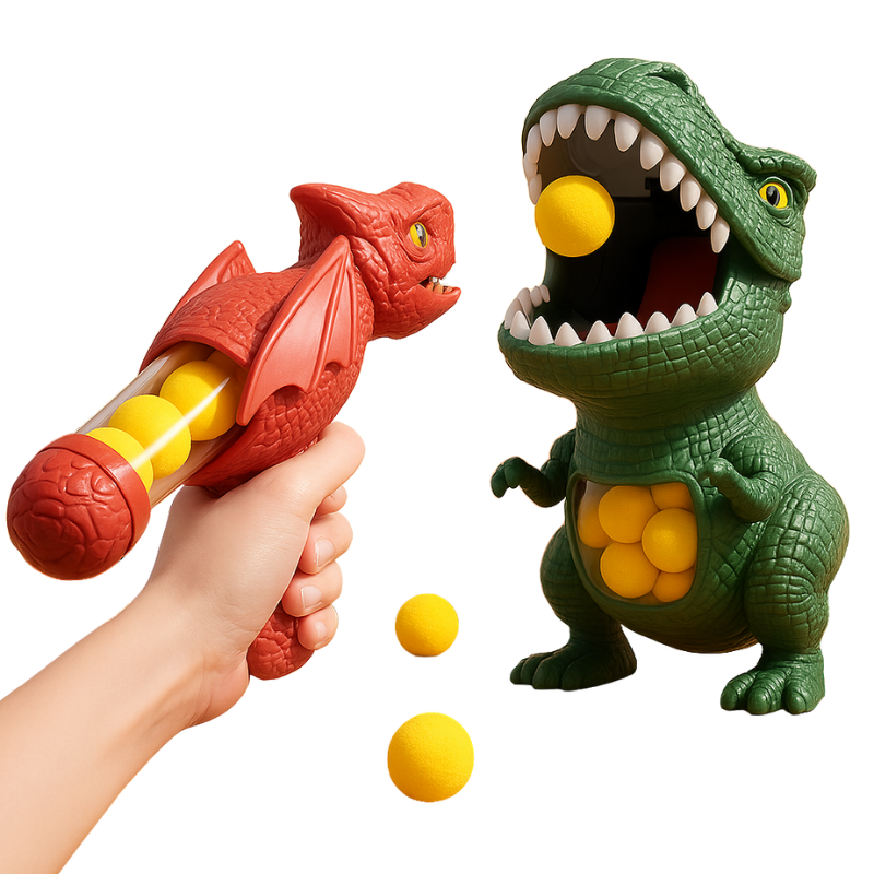 Kids Shooting Game Dinosaur Target & Foam Ball Blasters