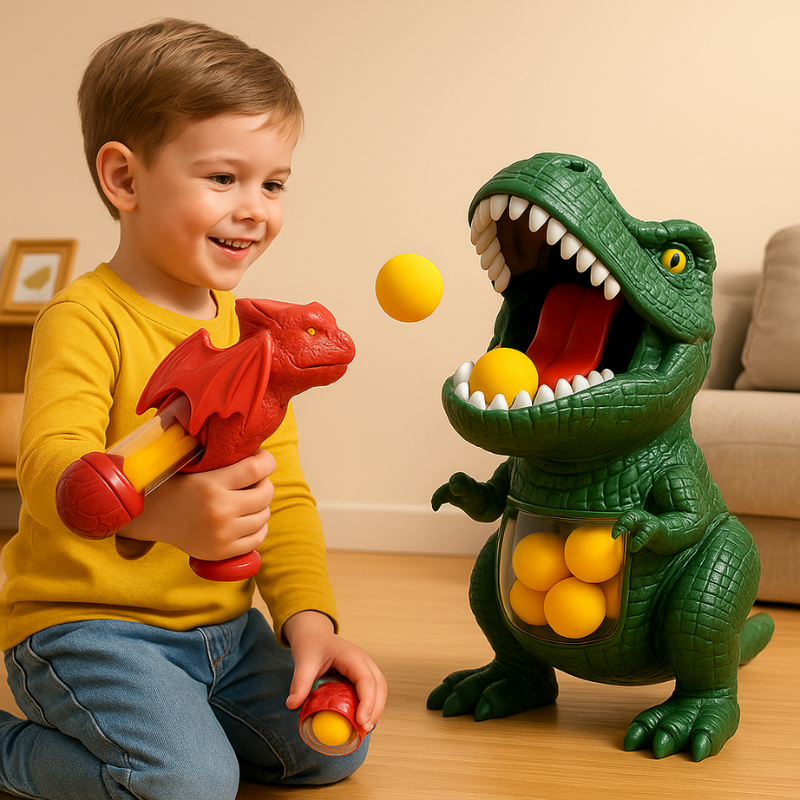 Kids Shooting Game Dinosaur Target & Foam Ball Blasters