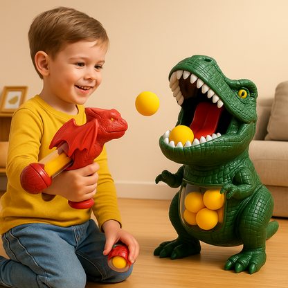Kids Shooting Game Dinosaur Target & Foam Ball Blasters