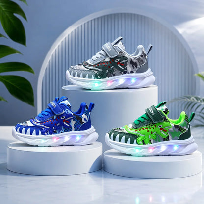Kids Sneakers Motion-Activated LED Hook-And-Loop Closure & EVA Insole