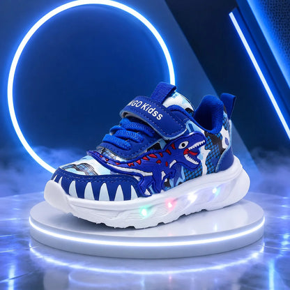 Kids Sneakers Motion-Activated LED Hook-And-Loop Closure & EVA Insole