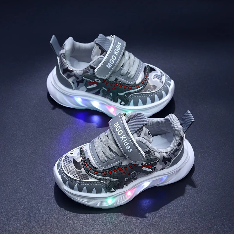 Kids Sneakers Motion-Activated LED Hook-And-Loop Closure & EVA Insole