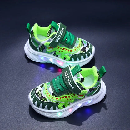 Kids Sneakers Motion-Activated LED Hook-And-Loop Closure & EVA Insole