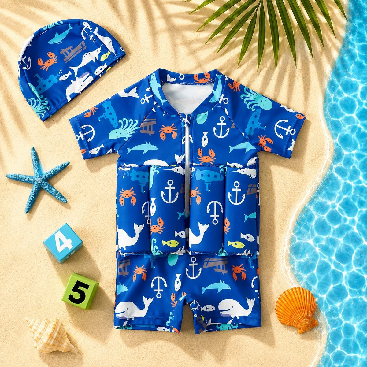 Kids Swim Float Suit Built-In Buoyancy & UPF 50+